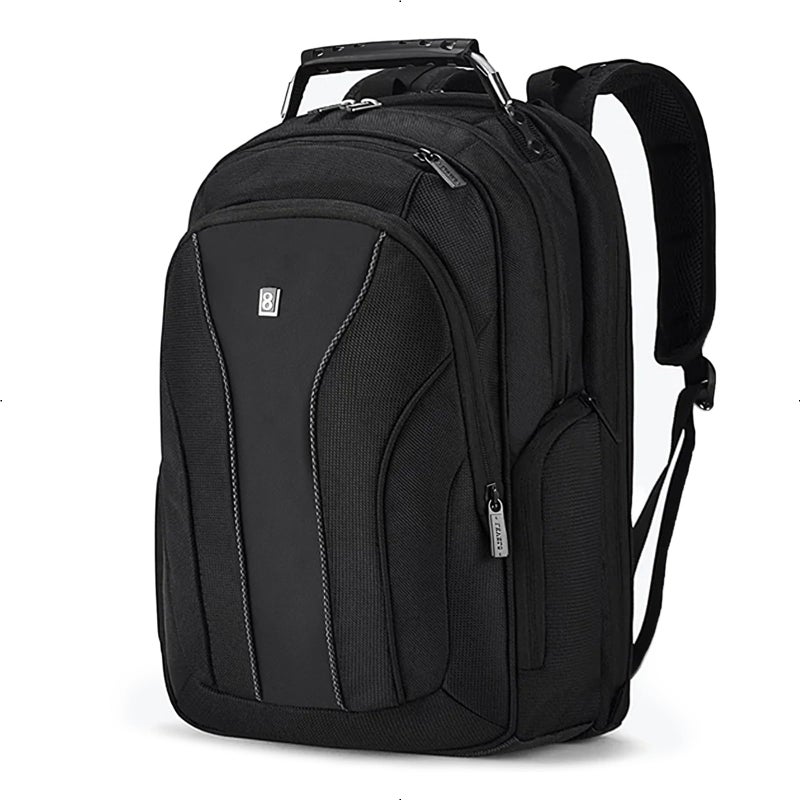 LEVEL8 Laptop Backpack, Work Backpack for Men Women, Travel Computer Bag for Business Fits 15.6" Laptop and Notebook - Black - Image 1